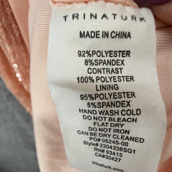 Trina Turk Daria Dress Womens XS Pink Sequined Halter Night Out Modern Glam - Picture 12 of 14